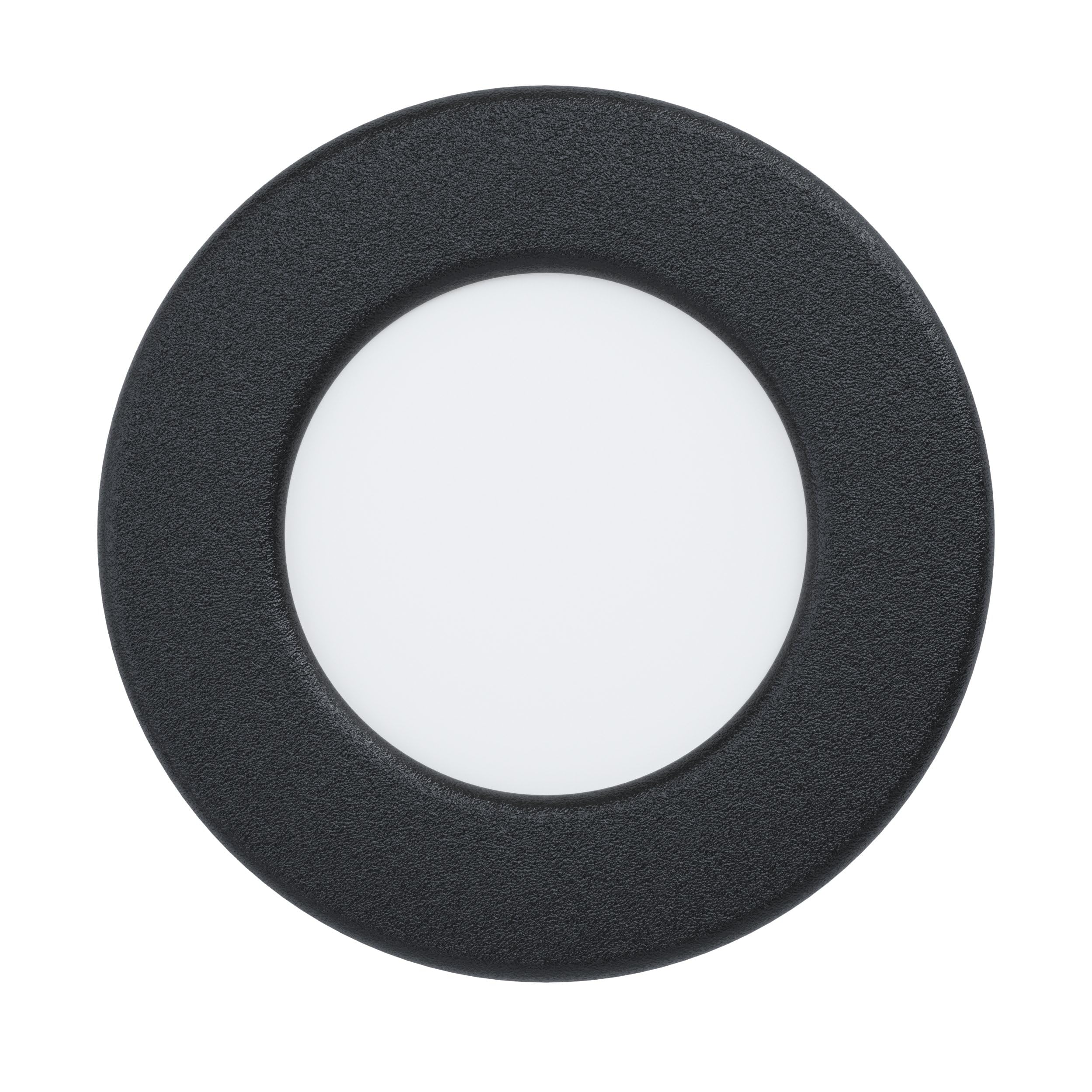Eglo Black Recessed Led Ceiling Spot Fueva 6, Round Bathroom Downlight, Plastic Ceiling Lamp, Flat Spotlight, Warm White-Cold White, Ip44, ∅ 8.6 Cm