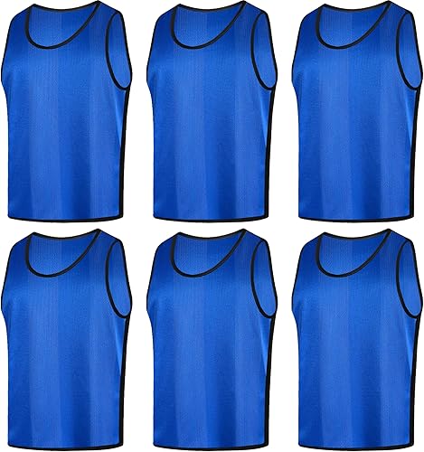 Senston Paquete de 6 chalecos deportivos de entrenamiento Scrimmage para adultos y jóvenes para fútbol, fútbol, baloncesto, voleibol