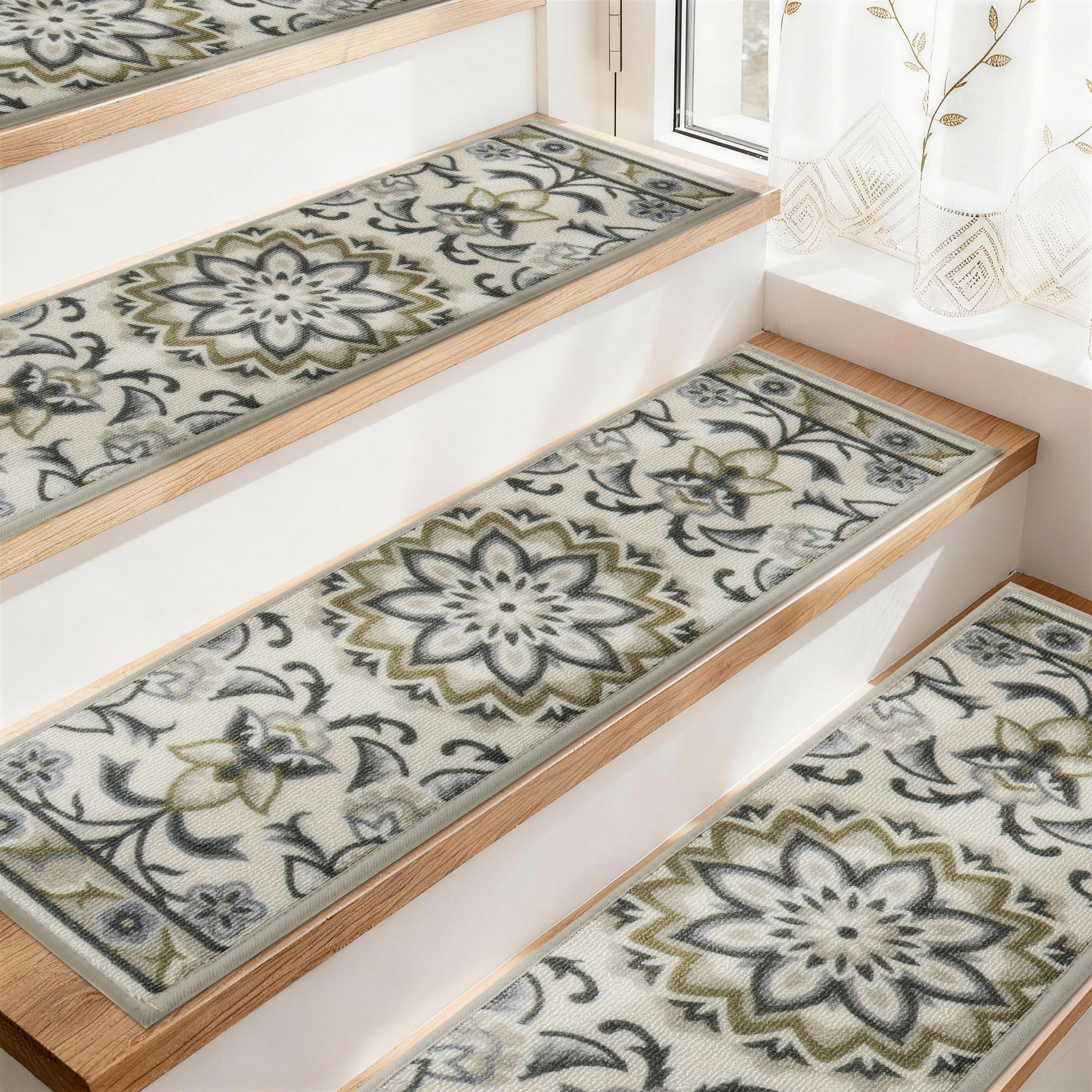 COSY HOMEER Stair Treads for Wooden Steps Washable Non Slip