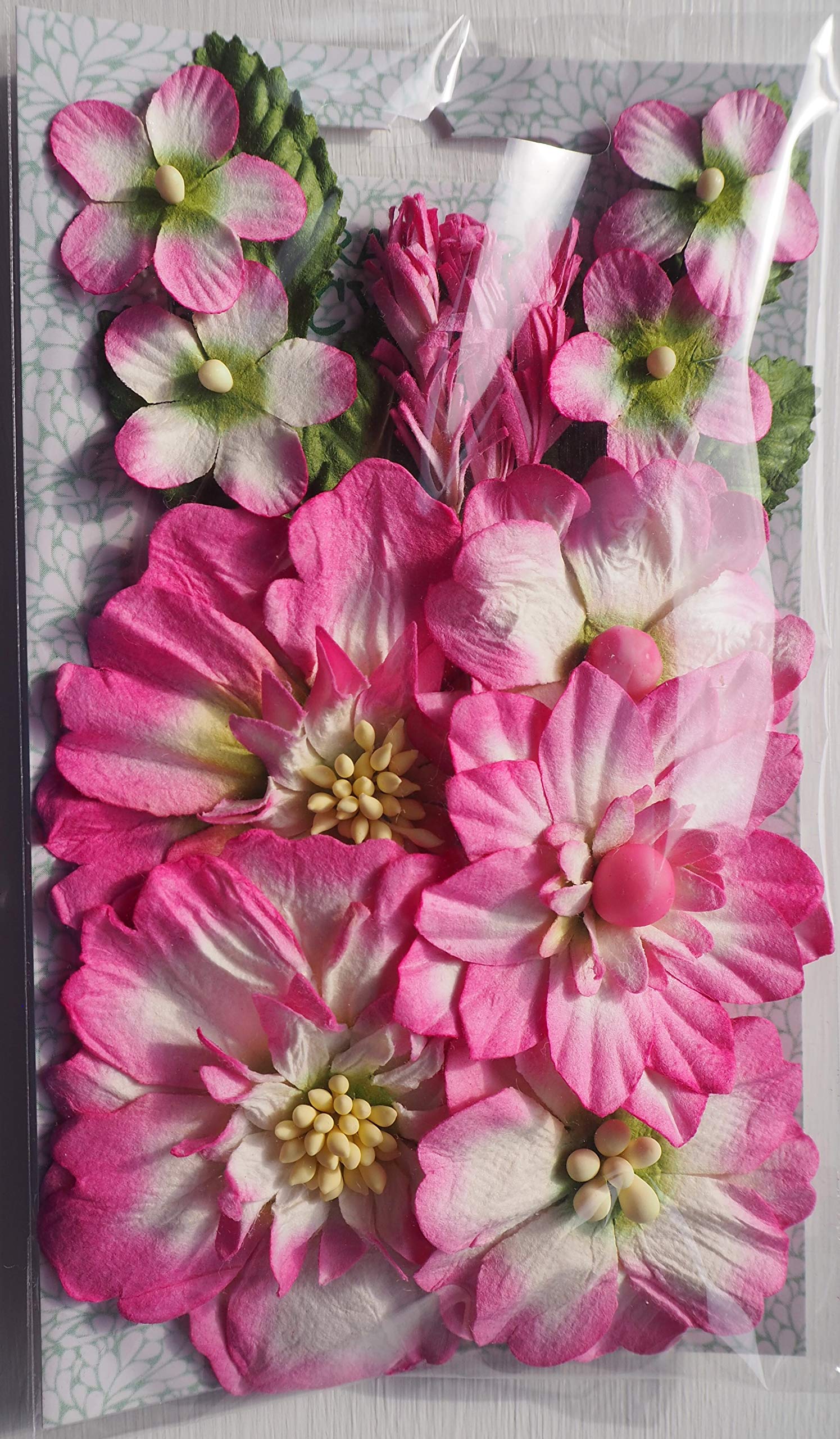 Rather Fancy Crafts Pink Mulberry Paper Flowers English Garden 1 X Pack (Pink)