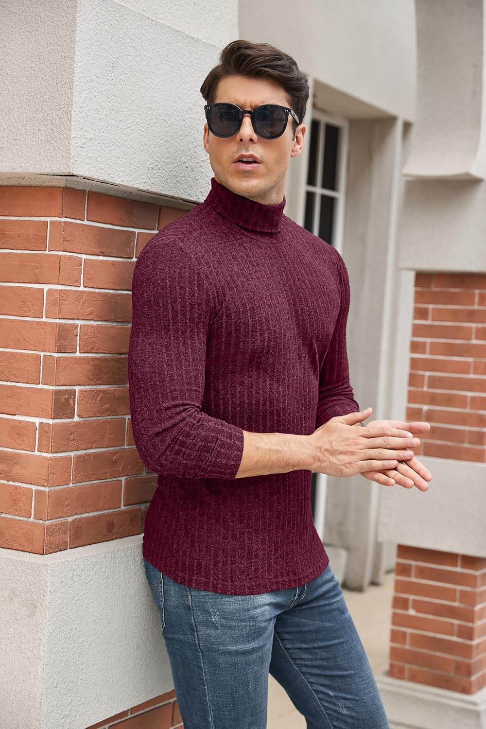 HiMONE Men Turtleneck Shirts Lightweight Long Sleeve Turtle Necks Ribbed Thermal Tops S-XXL - Image 4