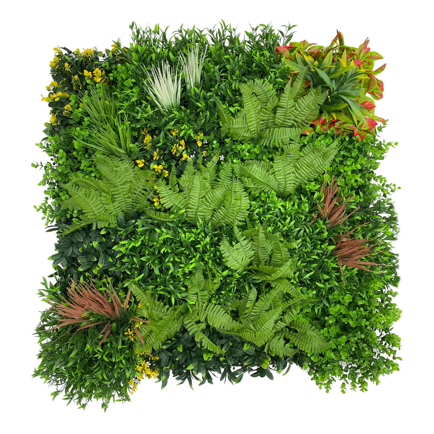 Artificial Plant Flower Living Wall Panels Realistic- Indoor/Outdoor - 1m x 1m Privacy Living Wall Fence Screening (PQ72)