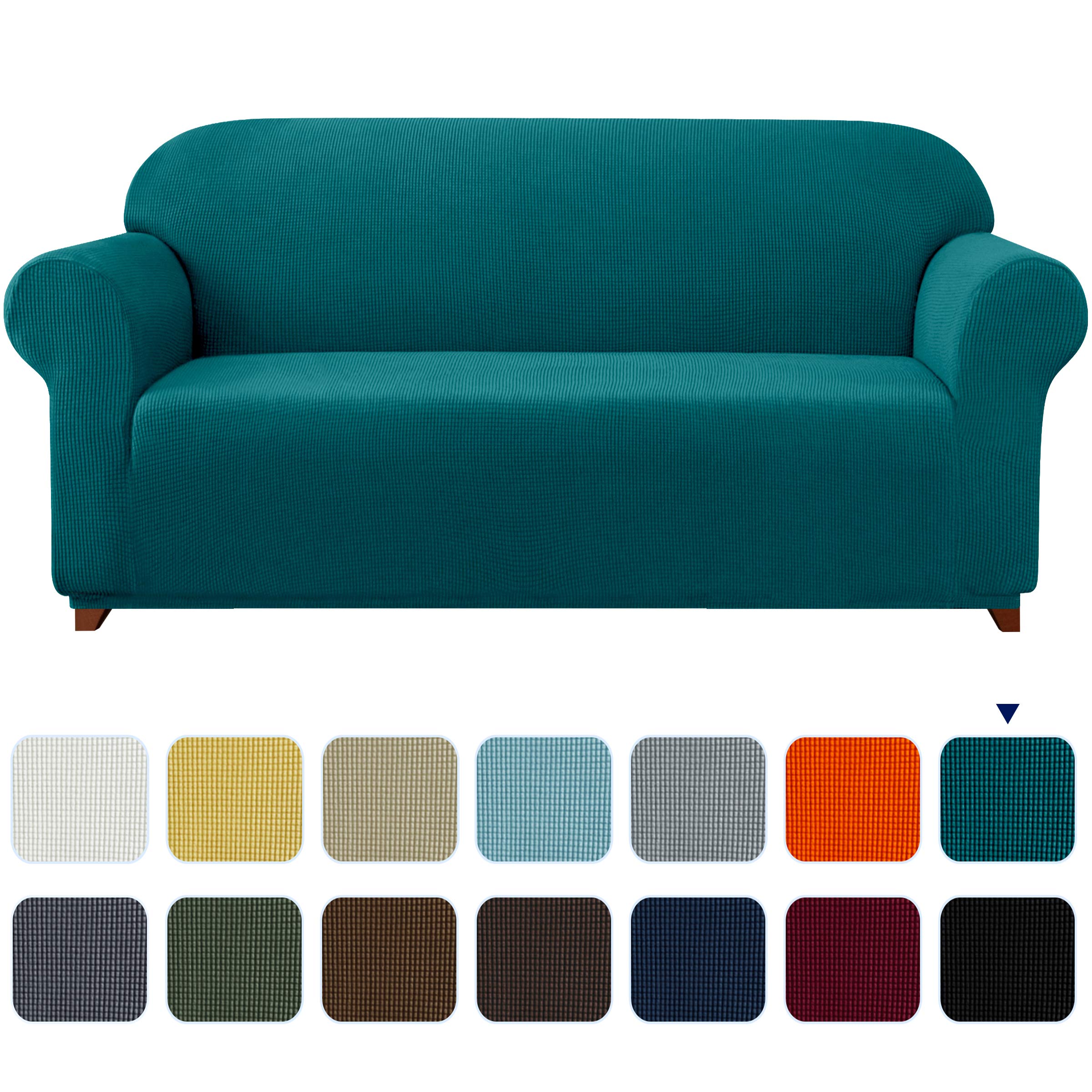 Soft Stretch Sofa Cover for 3 Cushion Couch Knitted Jacquard Fabric