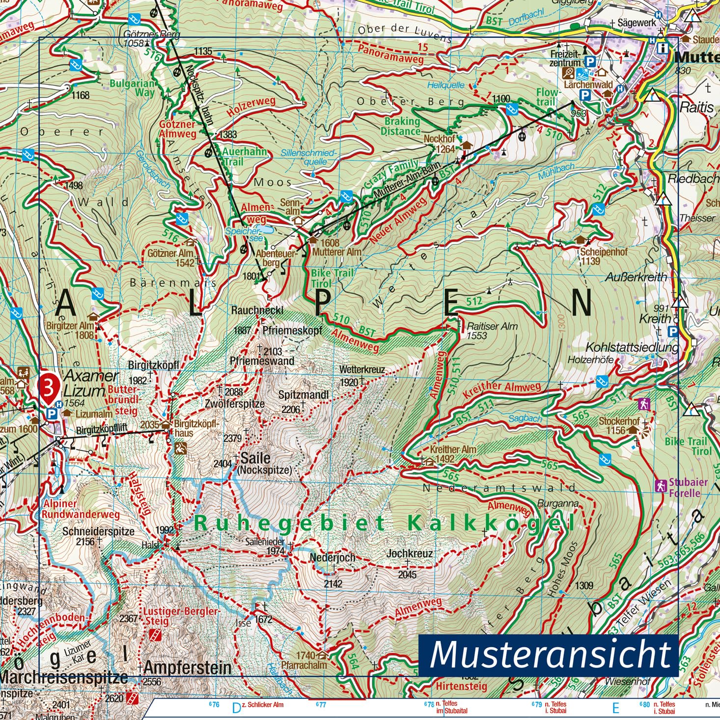 Carta escursionistica Kom 43. Ötztaler Alpen, Ötztal, Pitztal: Wandelkaart Schaal 1 : 50.000