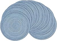 Vista 37 de SHACOS Juego de 6 manteles individuales redondos trenzados de 15 pulgadas antideslizantes resistentes al calor de algodón y poliéster, alfombrillas