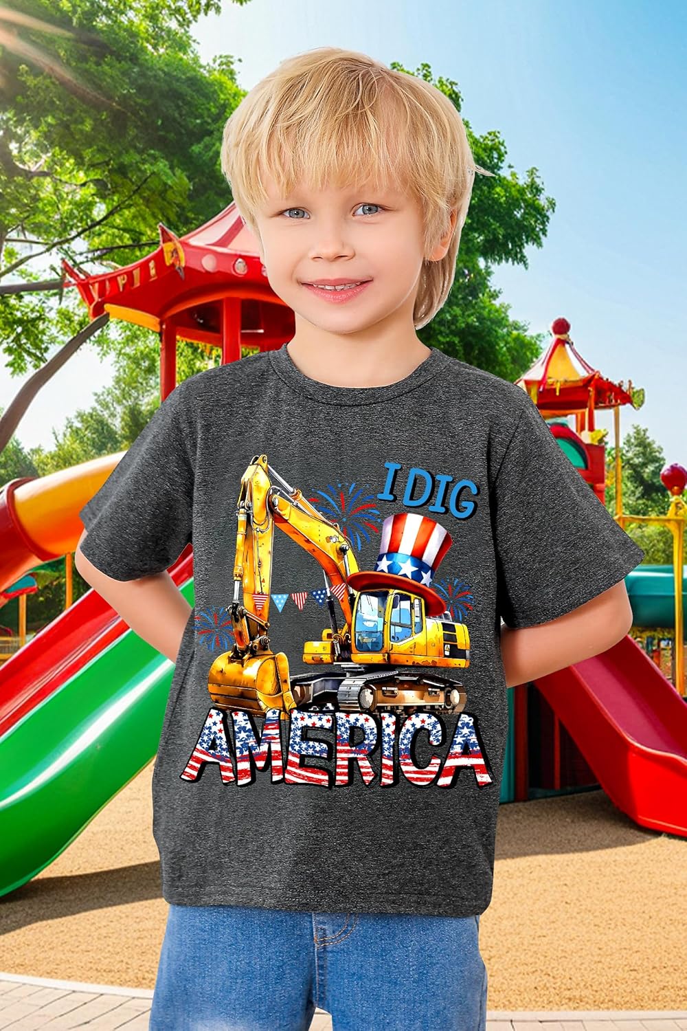 Kids4ever Boys T-Shirts Cotton Alphabet Truck Pattern Short Sleeve Toddler Tee Shirt for 2-6 Years Old - Image 6