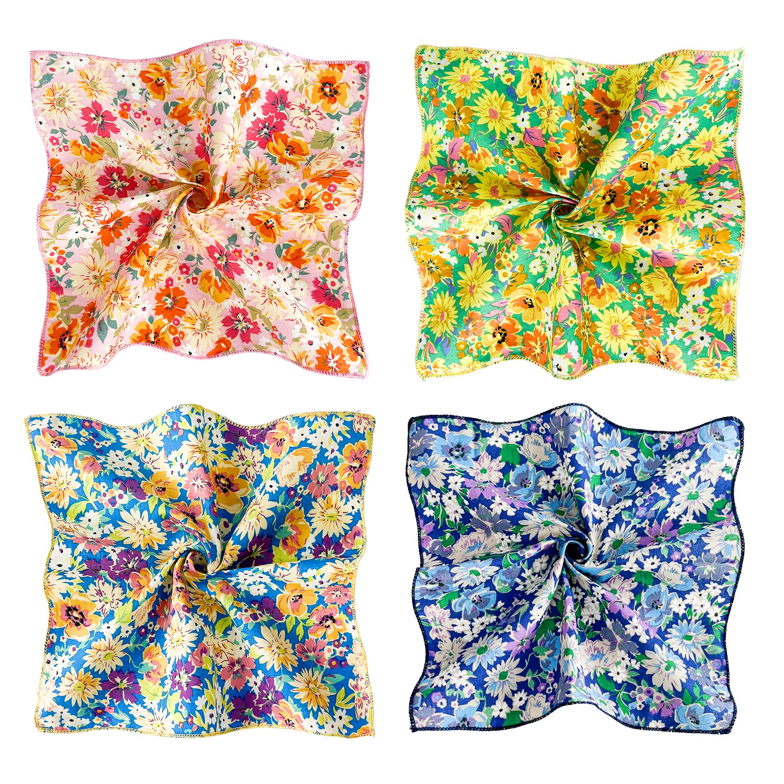 SUNOVELTIES Men's Floral Ties Cotton Flower Print Ties Slim Skinny Necktie for Groom, Groomsmen Wedding Costume Accessories