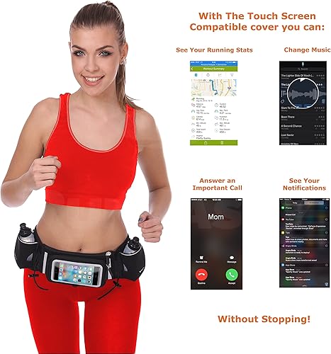 Miniatura 5 de Runtasty Cinturón de hidratación número 1 cinturón de combustible para correr de los ganadores incluye accesorios 2 botellas de agua sin BPA y libro