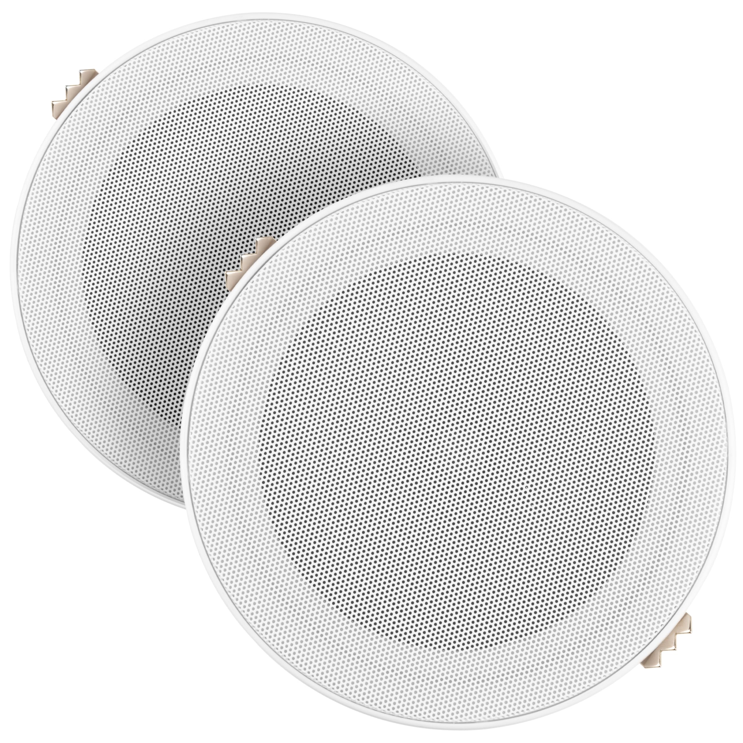 Power Dynamics MSLP50 Altavoces de Techo Marinos Resistentes al Agua - 5" 80W, Altavoz de Techo con clasificación IP, Altavoz de Ducha para Cocina y Techo, Doble Cono, diseño sin Borde de Perfil bajo