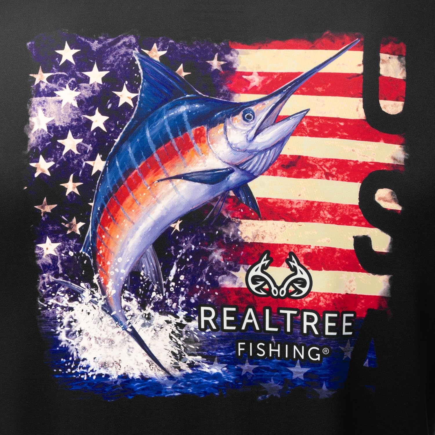 Realtree Mens Short Sleeve Performance Patriotic Fishing Shirt - Image 4