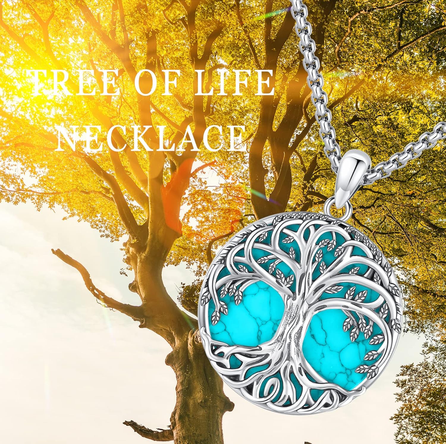 Jewelry Gifts - Tree of Life Necklace Sterling Silver Abalone Shell/Opal/Moonstone/Black Onyx/Turquoise/Malachite/Crystal Family Tree of Life Jewelry for Women Men - Image 9