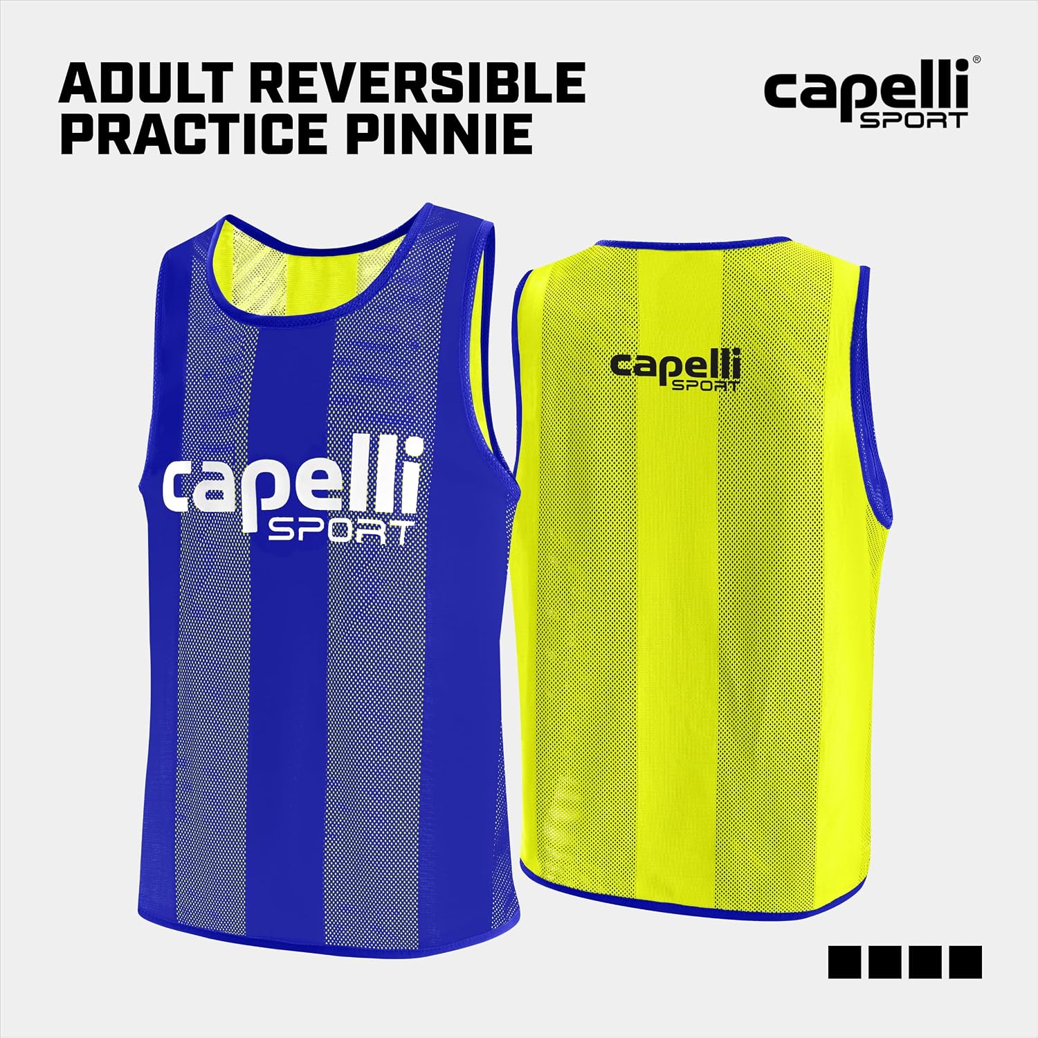 Capelli Sport Unisex Adult Sports Pinnie, Team Scrimmage Mesh Practice Vest for Soccer, Football, and Basketball