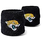 NFL Jacksonville Jaguars Franklin Sports Jacksonville Jaguars Embroidered Wristbandsnfl Embroidered Wristbands, Black, One Size