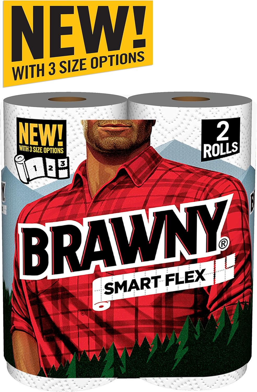 Brawny Smart Flex Paper Towel Rolls, 2 Count