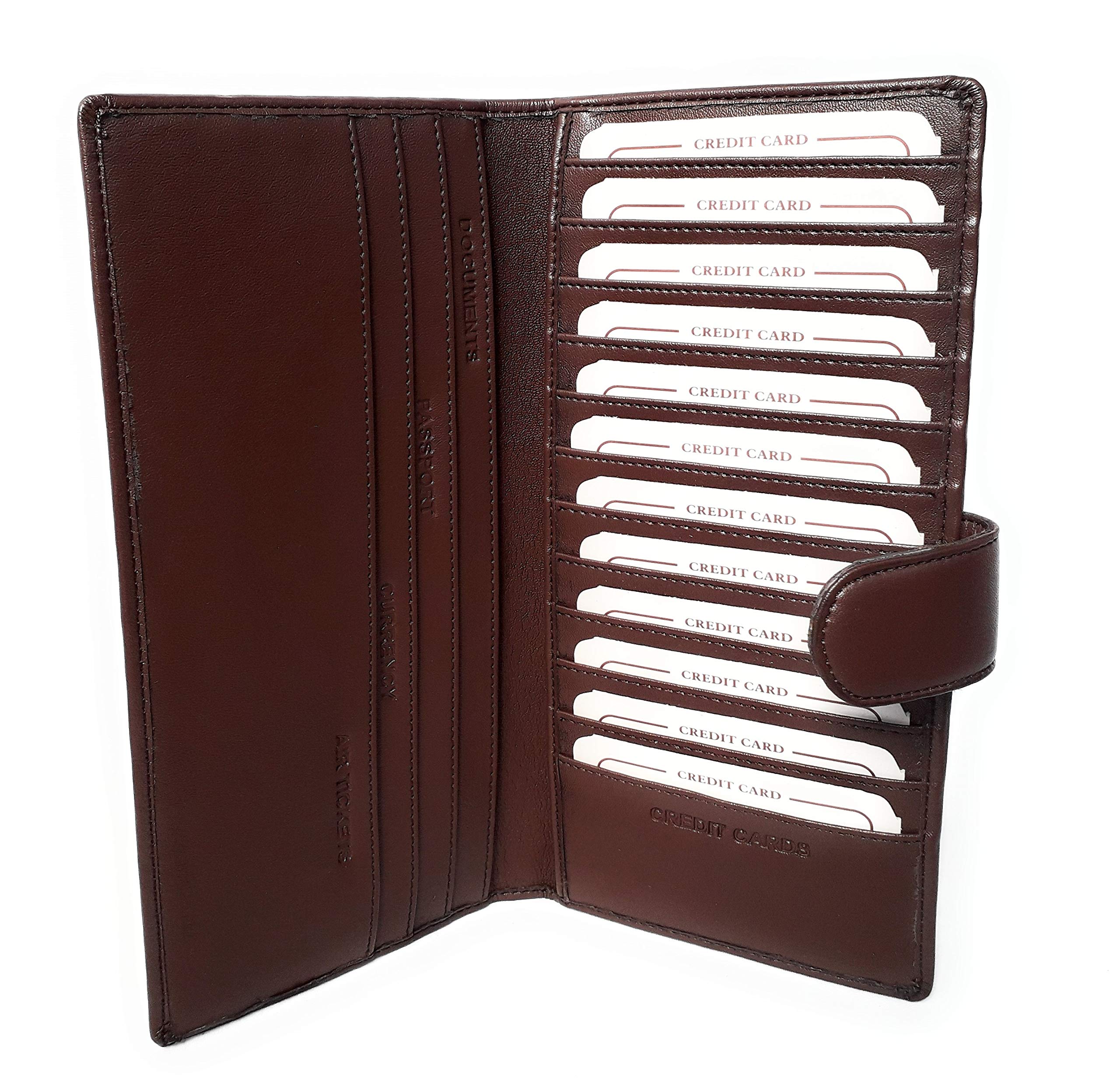 ZIGLY Travel Passport Holder Cum Long Wallet-Brown