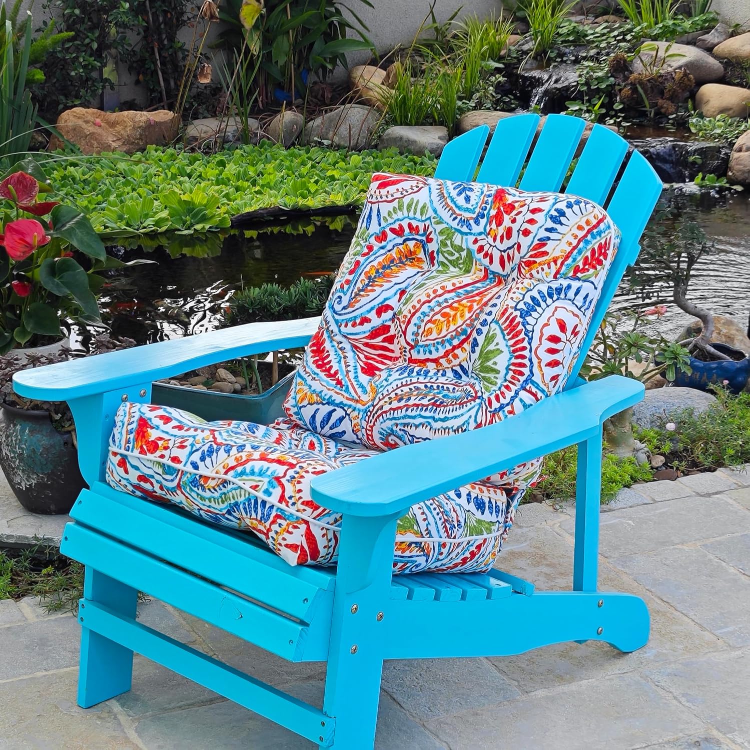 JMGBird Outdoor Chair Cushion Set of 2 Patio Cushions 19x19 with Ties Outdoor Cushions for Patio Furniture