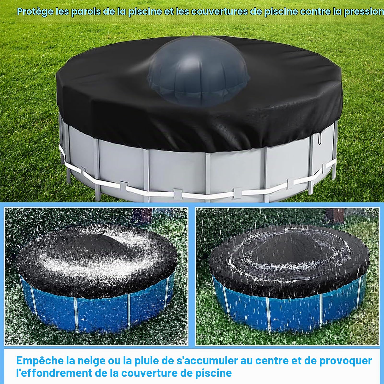 Tefola Produit Hivernage Piscine, 1Pcs 48 * 48 inches Coussin de Piscine, Coussin d'air De Piscine, Oreiller Gonflable pour Hors-Sol Coussin Égalisateur de Glace pour Piscine