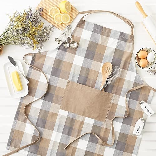 Miniatura 3 de DII Tri-Color Check Collection Kitchen, Delantal de Chef, Rojo Cardenal