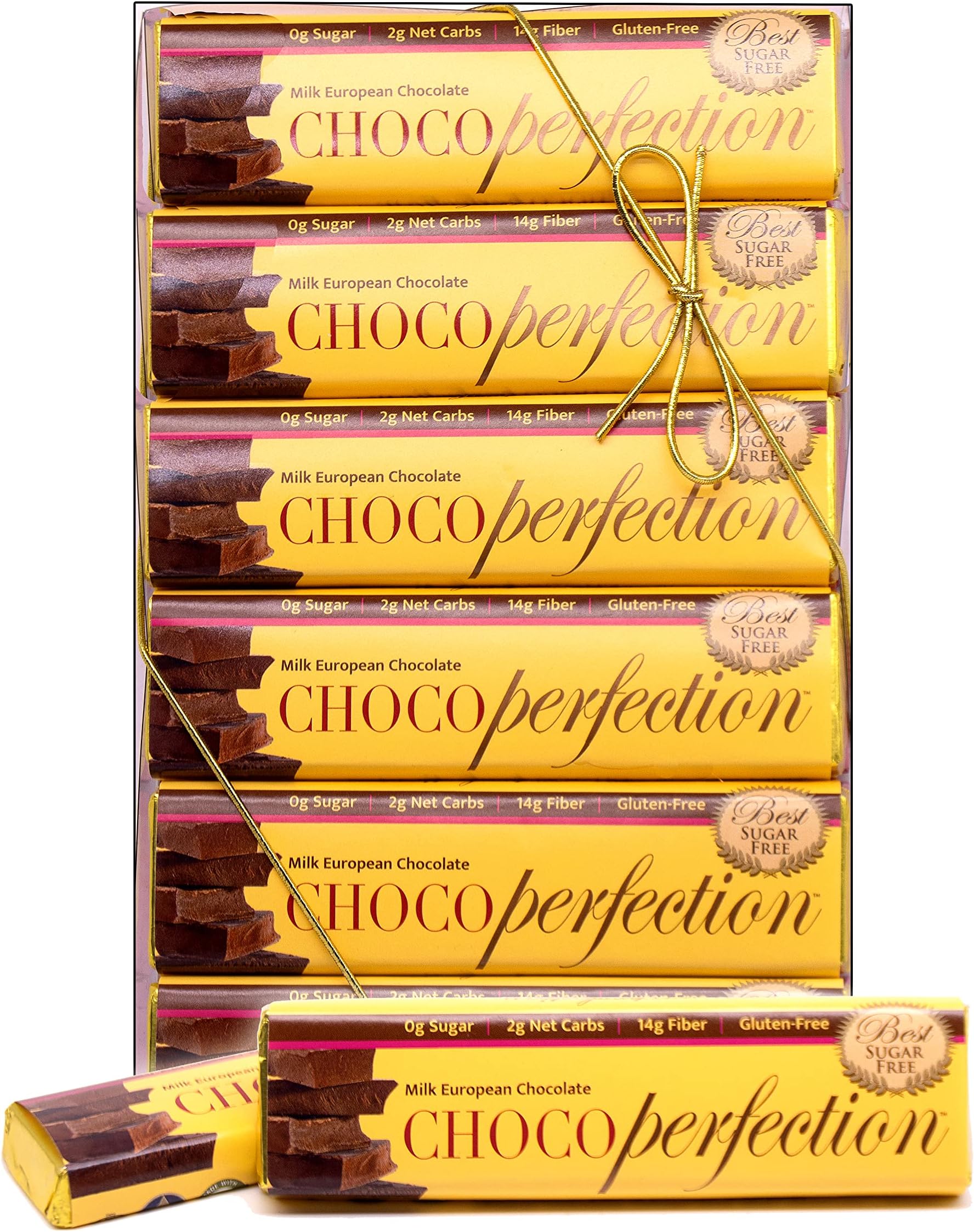 ChocoPerfection 1.8 oz. Sugar Free Milk Chocolate Bars - No Maltitol - Box of 12 Bars