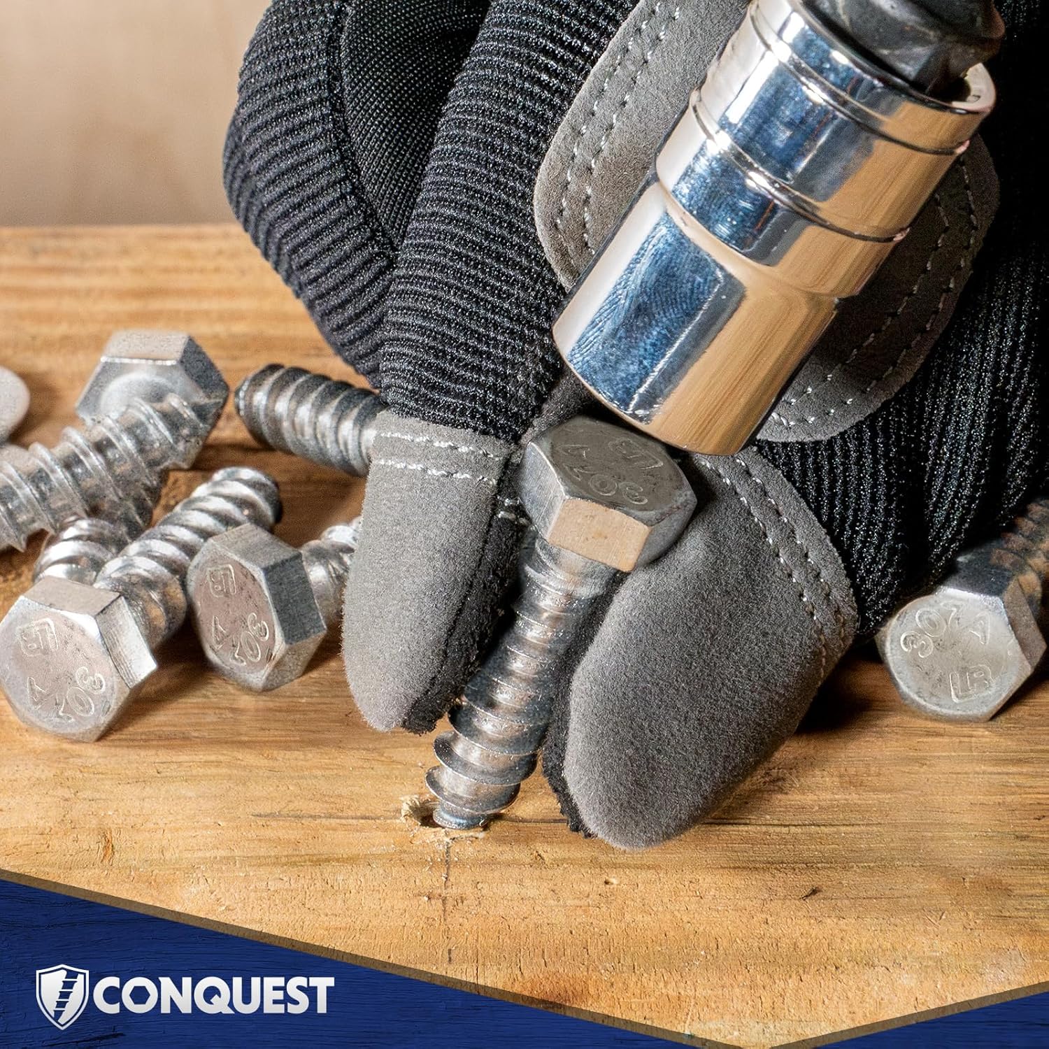 Conquest 1/2"-6 x 18 Lag Bolts, Hot Dip Galvanized, Coarse Threads Hex Head, Corrosion-Resistant for Outdoor, Wood, and Structural Projects (10 Pack)