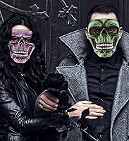 Vista 7 de Máscara de esqueleto, disfraz de calavera Steampunk, accesorio de disfraz de cara completa para Halloween, fiestas y eventos de terror