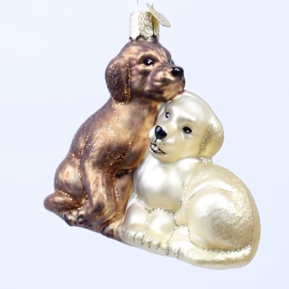 Amazon.com: Old World Christmas Puppy Love Glass Blown Ornament