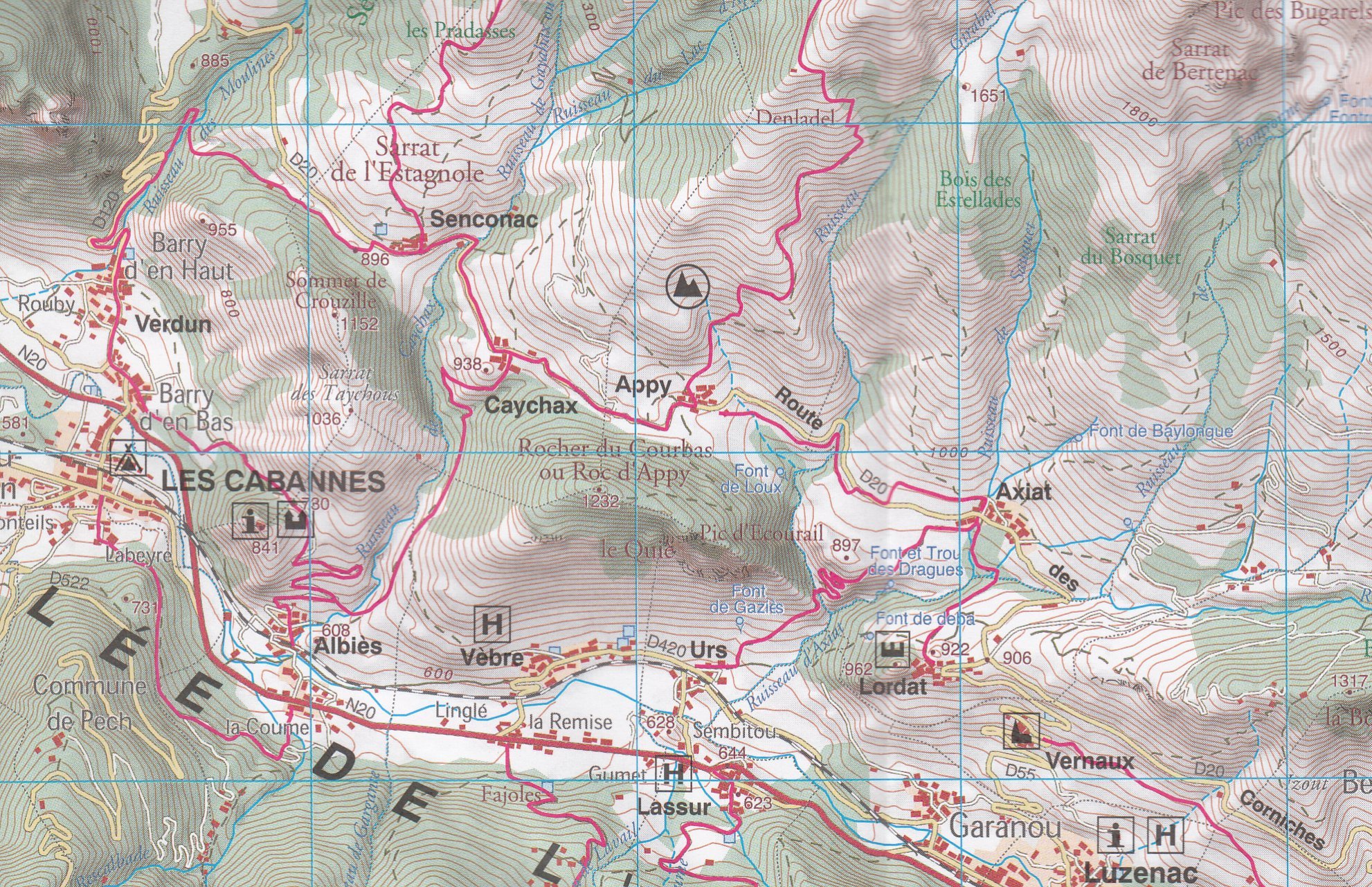 N ° 7 Haute-Ariège, Vicdessos, Orlu 1:50.000 carte topographique randonnée (Pyrénées)