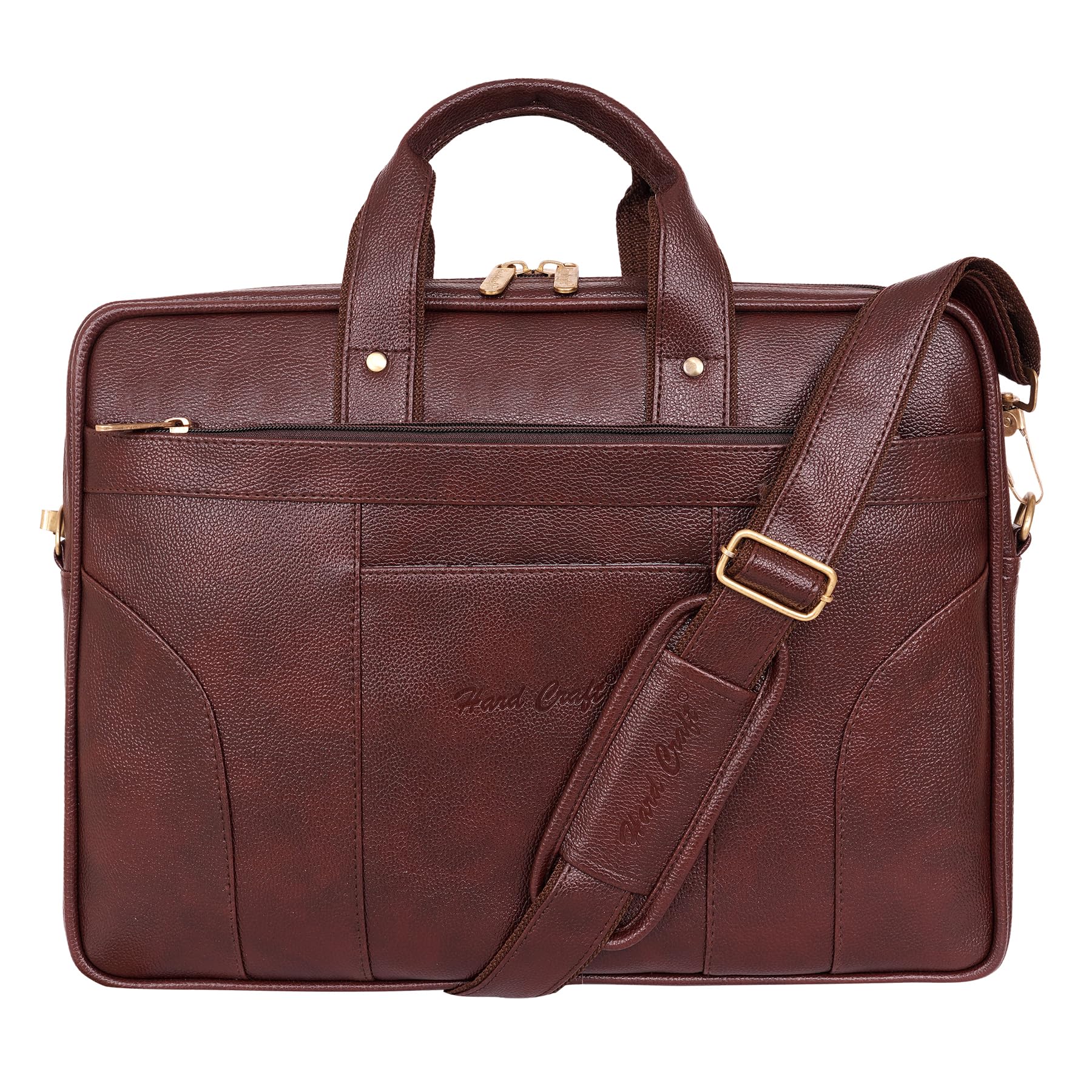 Hard Craft PU Leather Formal Office Sleeve Bag For 15.6 inch Laptop MacBook INoteBook Notepad Tablets Crossbody Briefcase Messenger Bag for Men Women With Detachable Shoulder Straps (Brown) (B0CZBZLPPX) Amazon Price History, Amazon Price Tracker