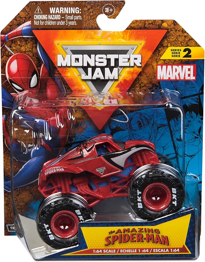 Amazon.com: Monster Jam, Marvel Official Spider-Man Monster Truck, Die ...