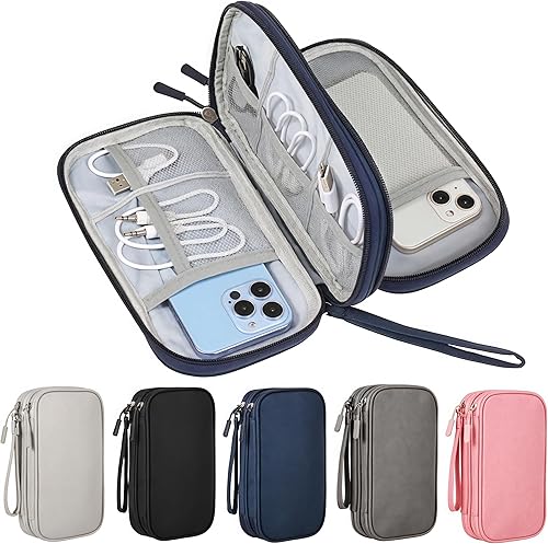 Miniatura 6 de Organizador electrónico de viaje, accesorios para cables de viaje, bolsa de almacenamiento portátil, impermeable, organizador electrónico para