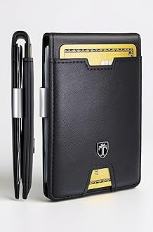 Slim Wallet with Money Clip RFID Blocking Wallet AUSTIN Credit Card Holder - Travel Wallet - Minimalist Mini Wallet Bifold for Men Mens Mans Gift Box