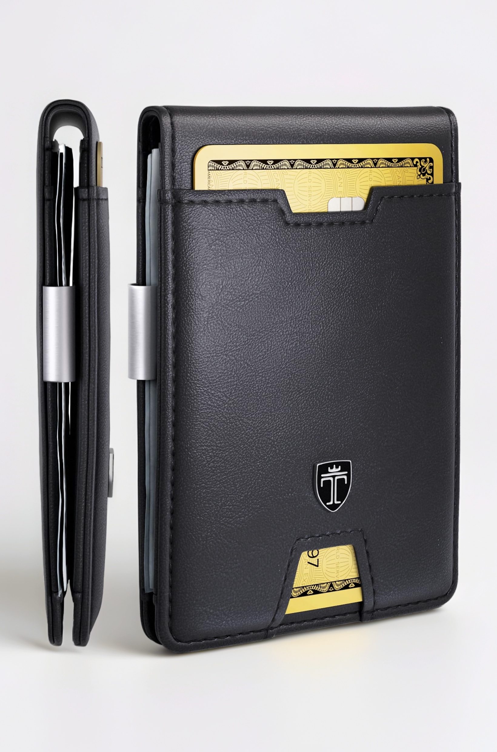 Slim Wallet with Money Clip RFID Blocking Wallet AUSTIN Credit Card Holder - Travel Wallet - Minimalist Mini Wallet Bifold for Men Mens Mans Gift Box