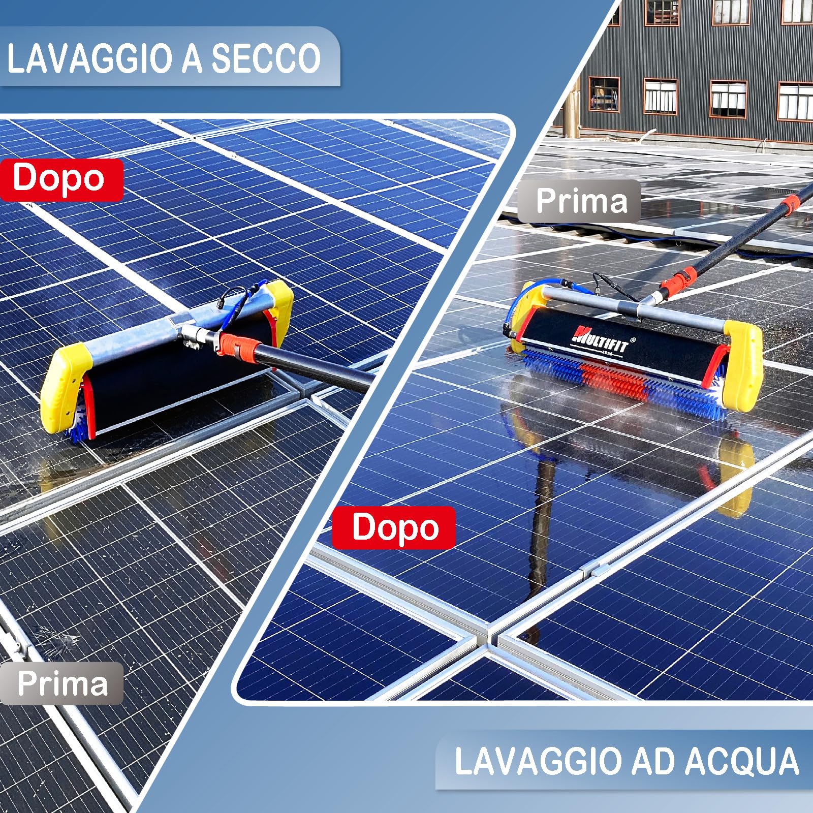 Sistema di pulizia solare di punta, doppia alimentazione, asta in fibra di carbonio da 7,5 metri, 420 giri/min, soluzione professionale, pulizia altamente efficiente