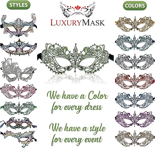 Miniatura 6 de Máscara de mascarada para mujer, máscaras de encaje para fiesta de máscaras, bailes, fiesta veneciana, Mardi Gras, Halloween y cosplay