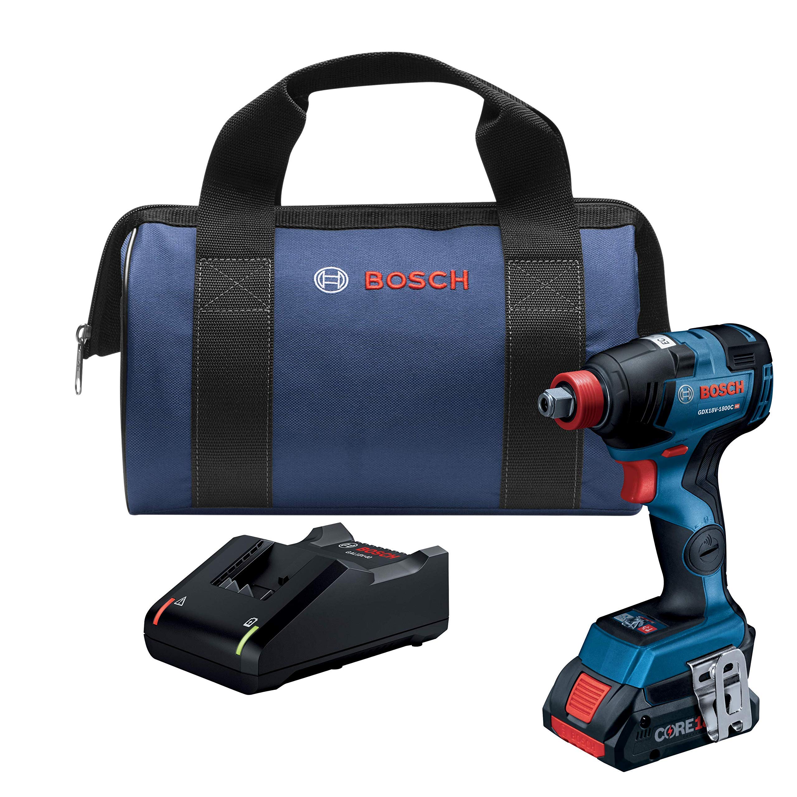 Bosch GDX18V-1800B12-RT 18V EC Brushless 1/4 and 1/2 in Two-In-One Socket Ready Impact Kit