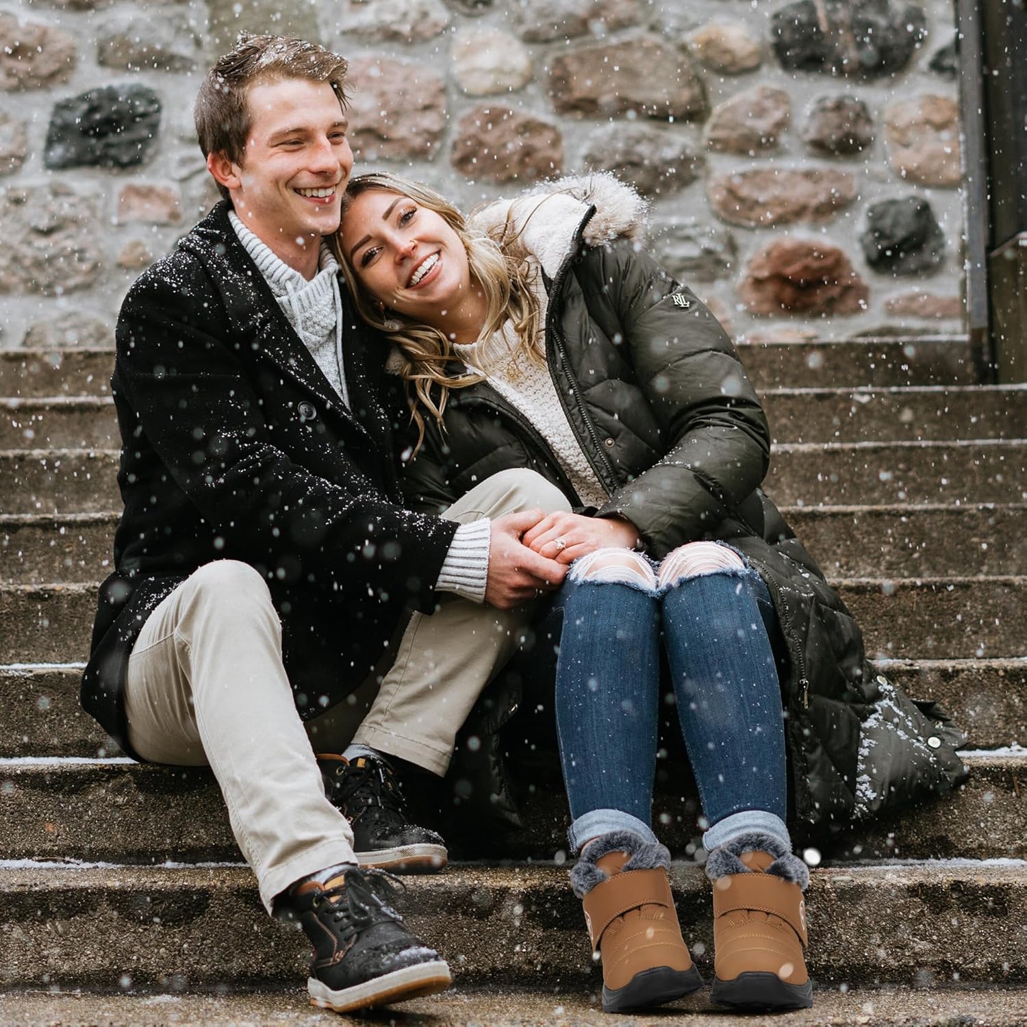 Winter Snow Boots for Women Waterproof: Fur Lined Warm Womens Boots Anti Slip Hook Loop Comfortable Booties Outdoor - Image 2