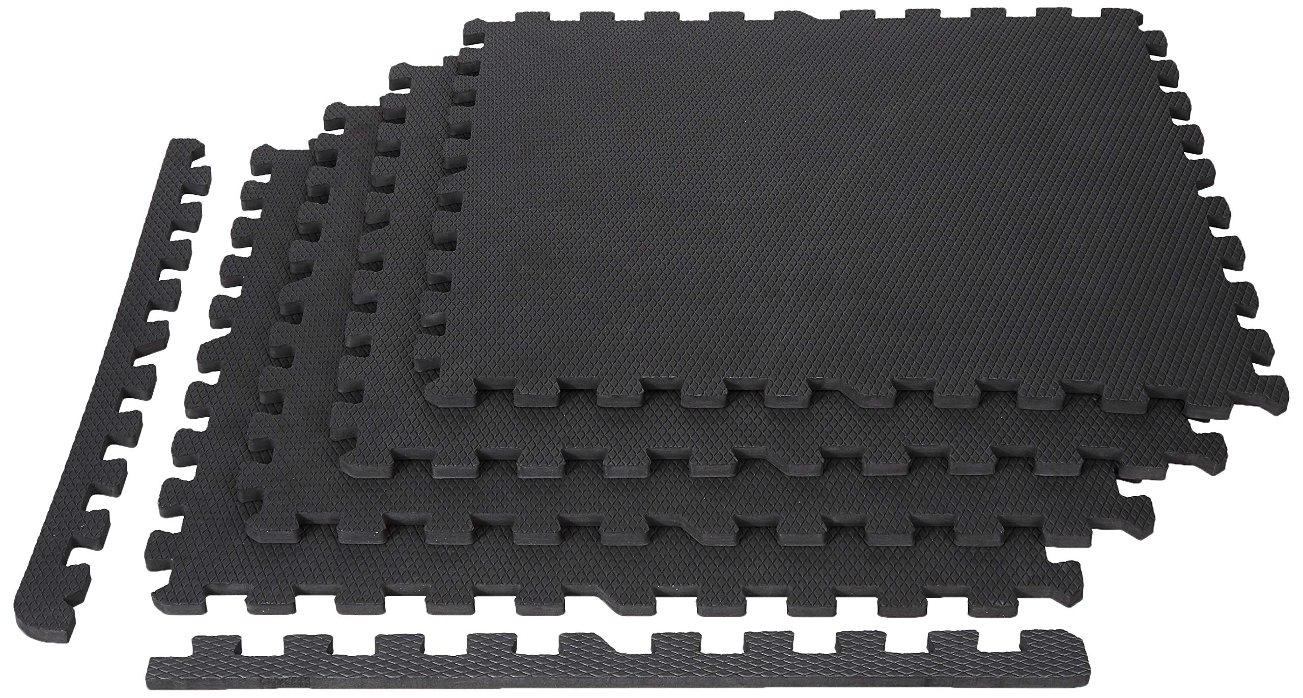 Amazon Brand - Symactive 12 mm Kids Interlocking Puzzle Exercise Mat with EVA Foam Interlocking Tiles (Set of 4, Each Tile Size 2 x 2 Ft, 12 mm thickness, Black) (B08HR9LVSW) Amazon Price History, Amazon Price Tracker