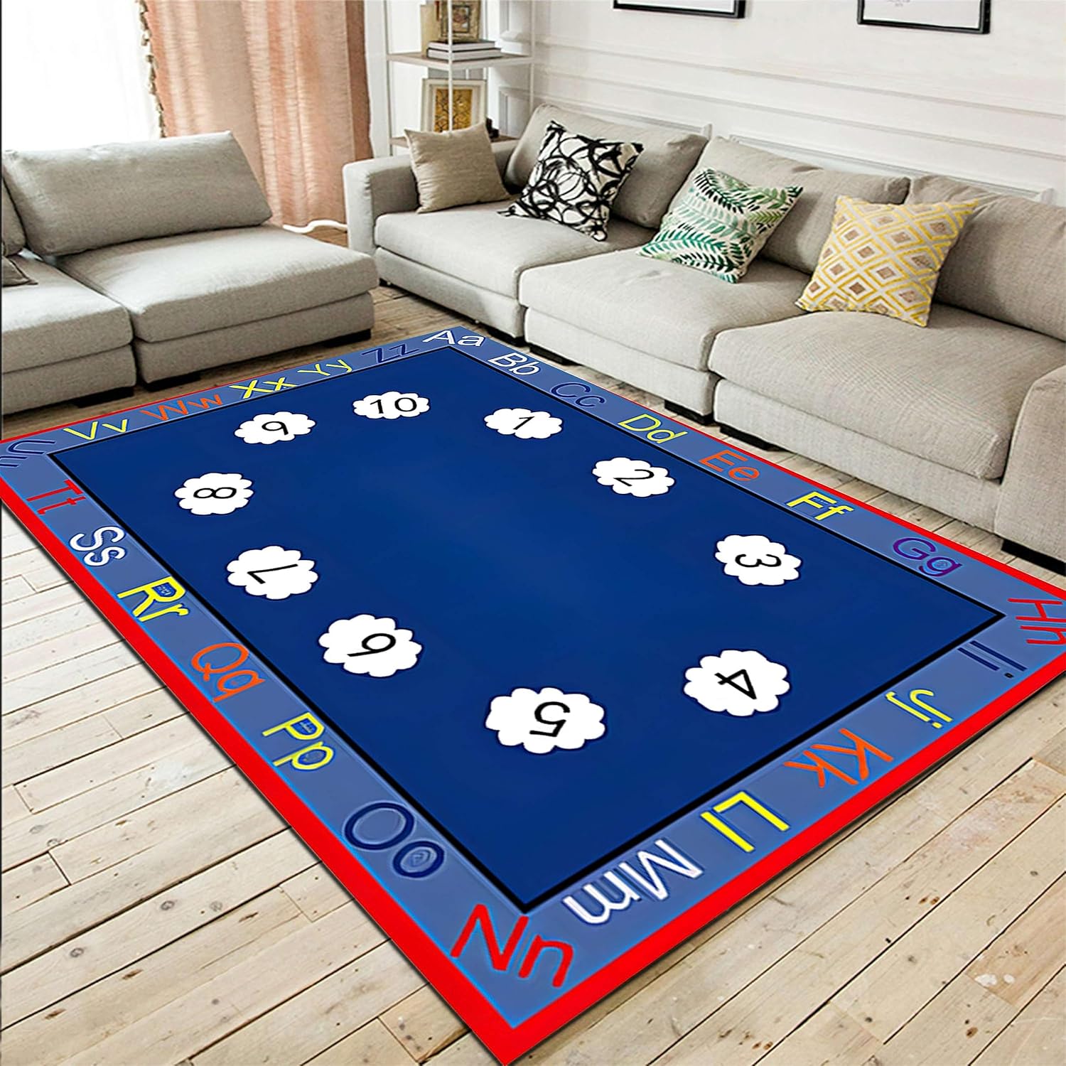 Education Area Rug, 4x6ft, Kid Educational Learning Carpet