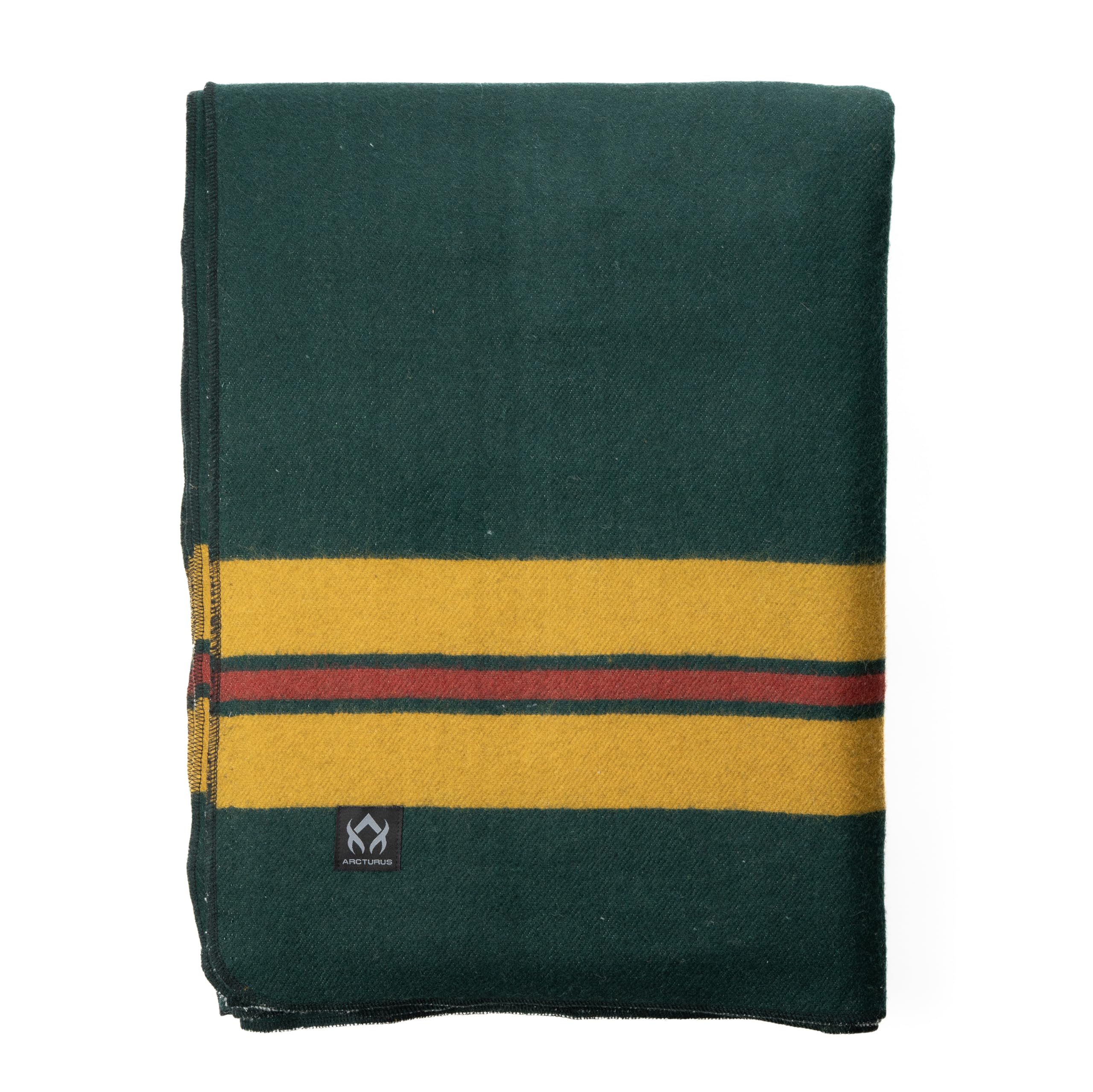 Arcturus Rainier Wool Throw Blanket – 50"x60" Throw for Sofa or Bed – Classic Heritage Striped Design – Perfect for Cozy Home Decor &amp; Outdoor Fire Pits (Fort Vancouver)