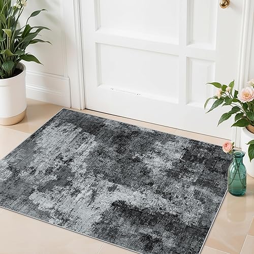 Miniatura 95 de RUUGME - Alfombra lavable abstracta de 4 x 6: alfombras de área para sala de estar con respaldo antideslizante, alfombra neutra resistente a