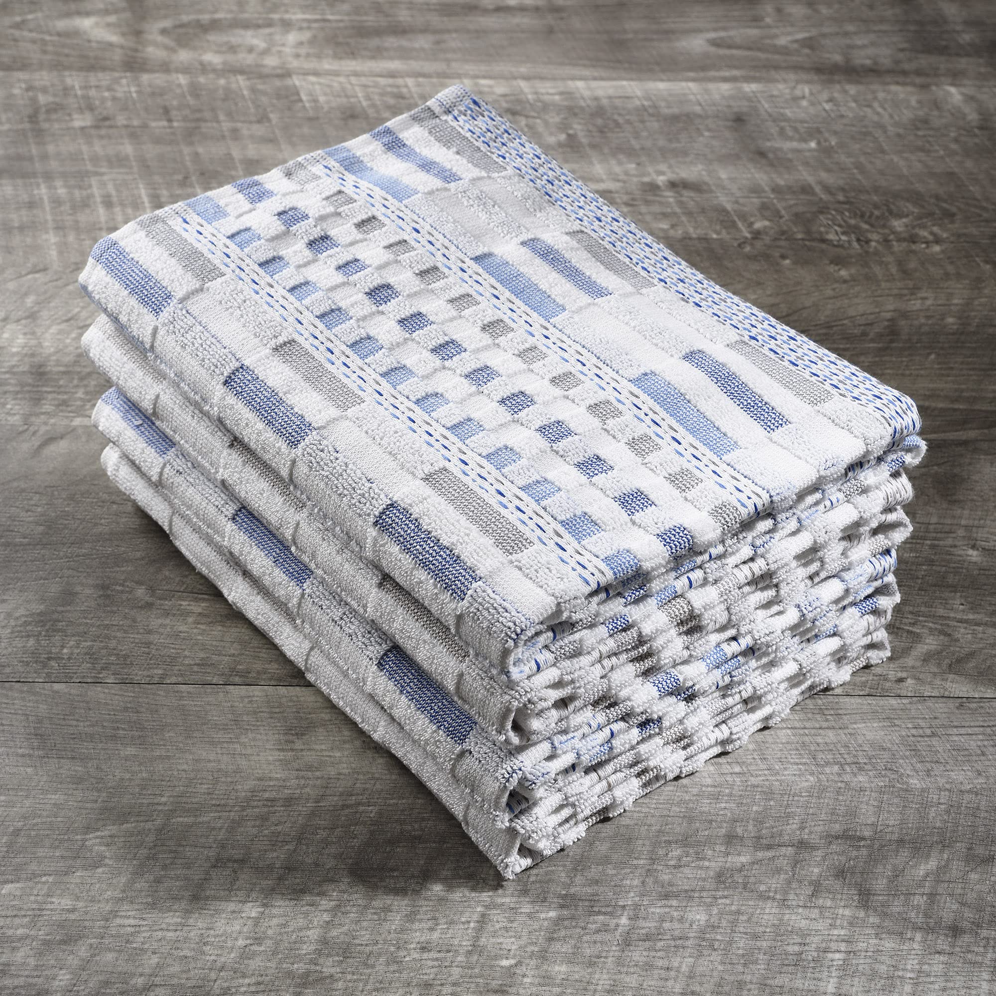 Delilah Home Sea Pines Kitchen Towels – Super Soft and Comfy Kitchen Cloth Napkins Made from Organic Cotton Material for Drying, Wiping, or Cleaning – Sea Blue (Pack of 4)