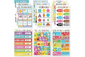 12 Colorful Spanish Educational Posters For Toddlers