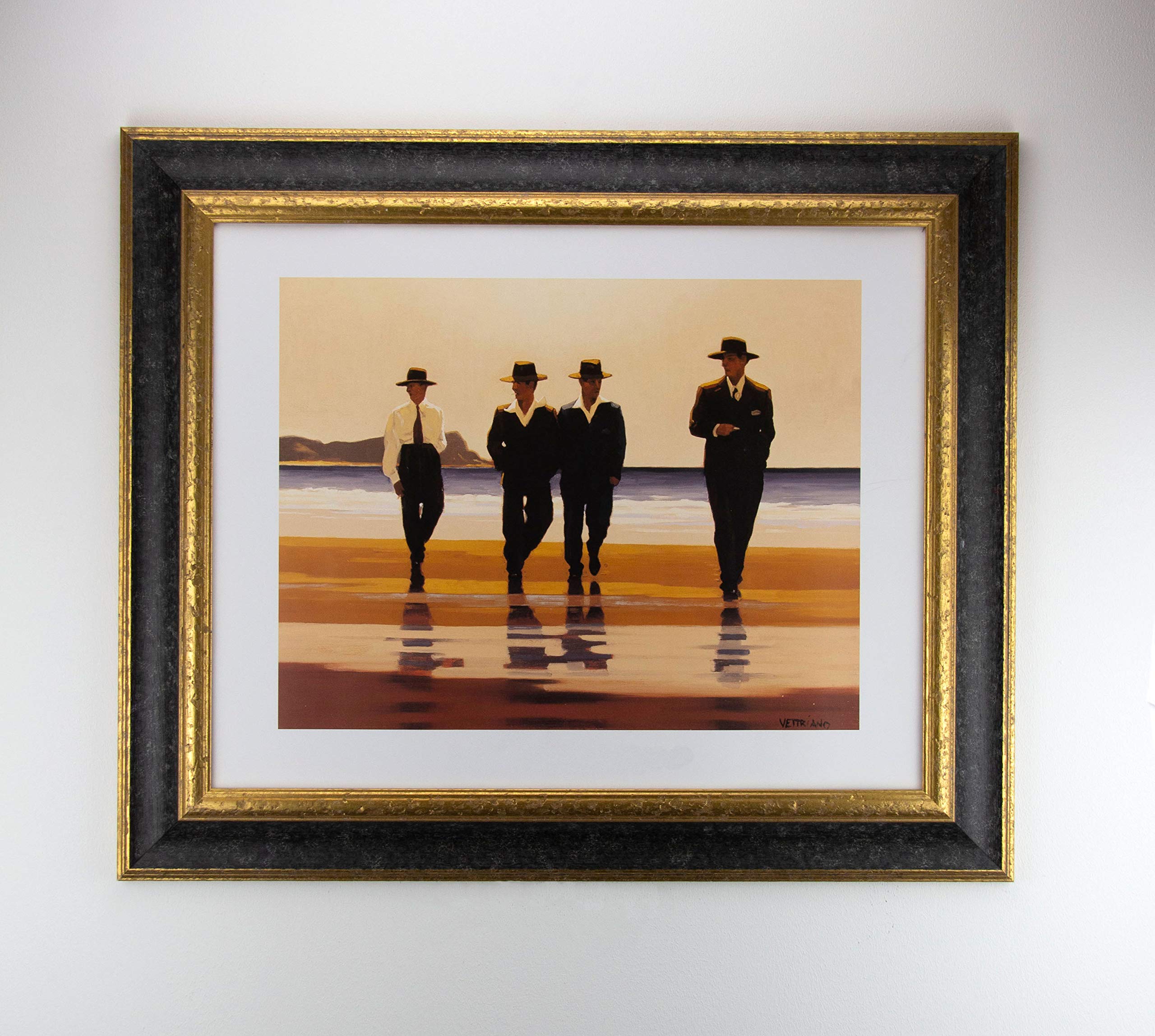 myposterframe Bilderrahmen Echtholz 40 x 50 cm Dysnomia – Edler Barockrahmen für Bilder, Photos & Gemälde – Hoch- & Querformat möglich – Schwarz Gold