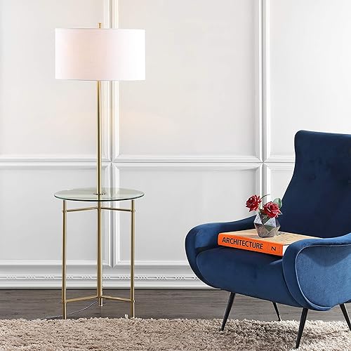 Miniatura 3 de JONATHAN Y JYL3059A Charles - Mesa auxiliar LED de metal/vidrio de 59 pulgadas y lámpara de pie contemporánea, de transición para dormitorios, sala