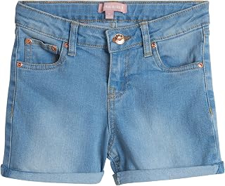 Girls' Jean Shorts - Denim Stretch Roll Cuff Short - Casual Jean Shorts for Girls (Size: 4-14)