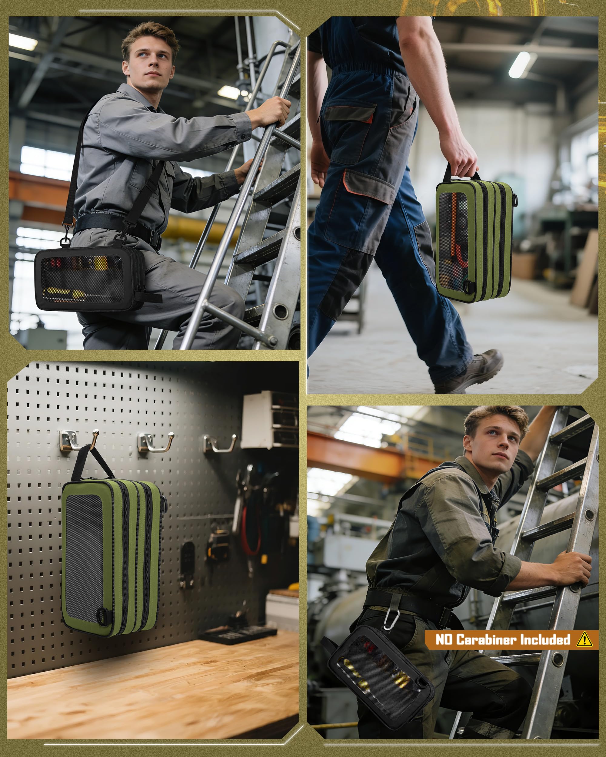 Marscamd 2 Pack Tool Pouch with Dual Compartments, 12” Tool Bag