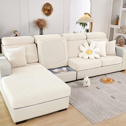 LiveGo Funda universal elástica resistente al desgaste para sofá  Fundas de cojín elásticas para sofá  Forma de L antideslizante y funda para