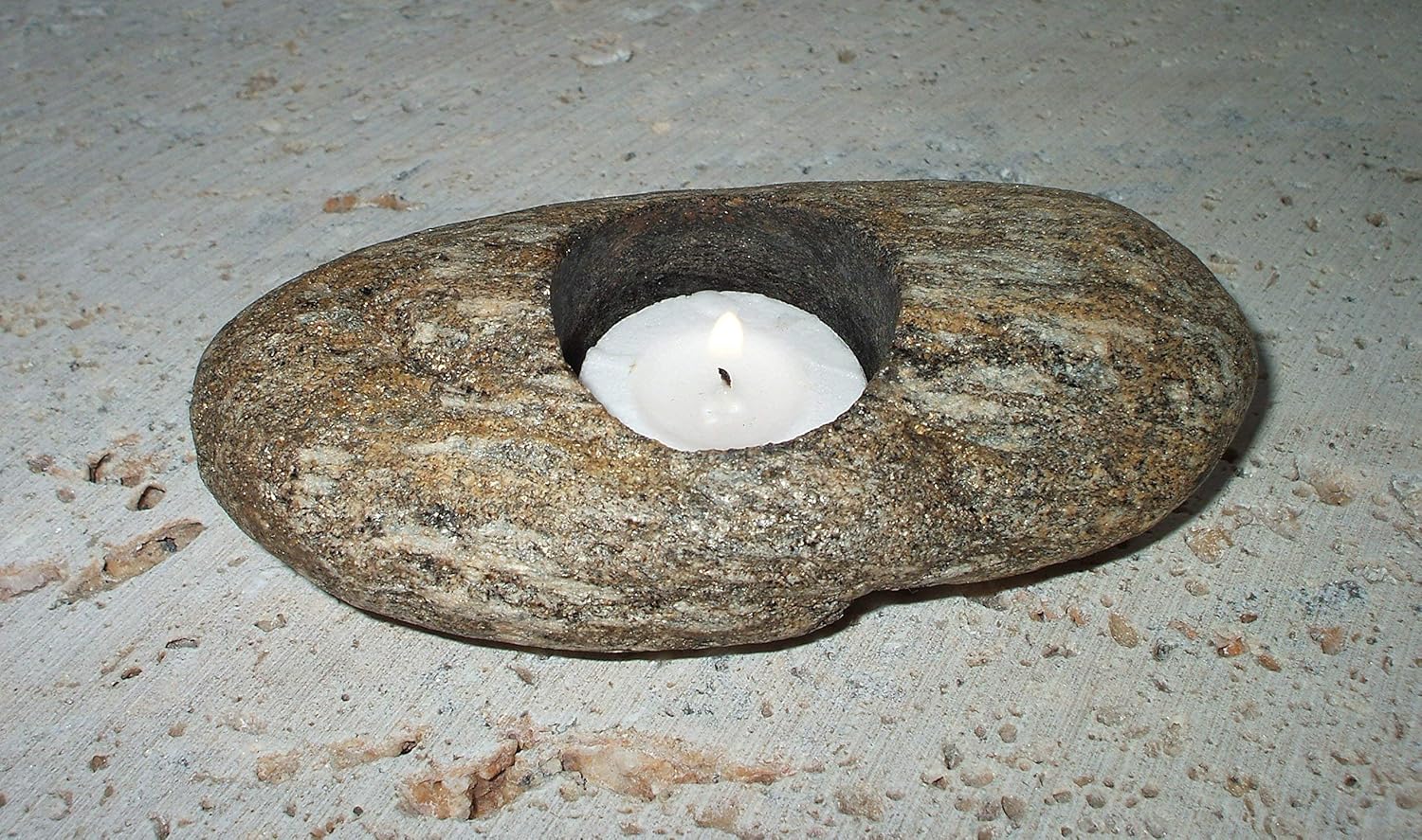 River Rock Candle Standard Single (over 5") Home & Kitchen