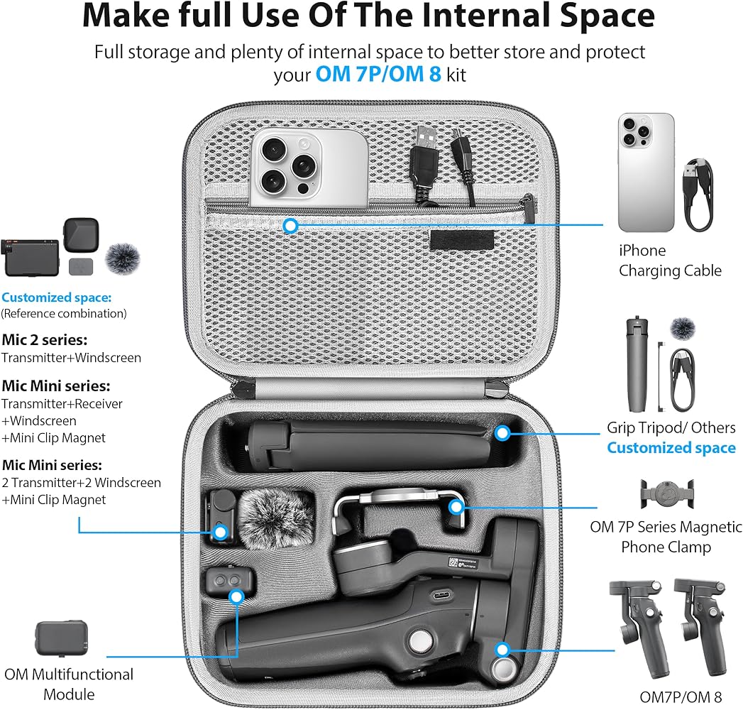 Amazon.com : STARTRC PHOTO Osmo Mobile 7P/8 Case, Portable PU Amazon.com : STARTRC PHOTO Osmo Mobile 7P/8 Case, Portable PU