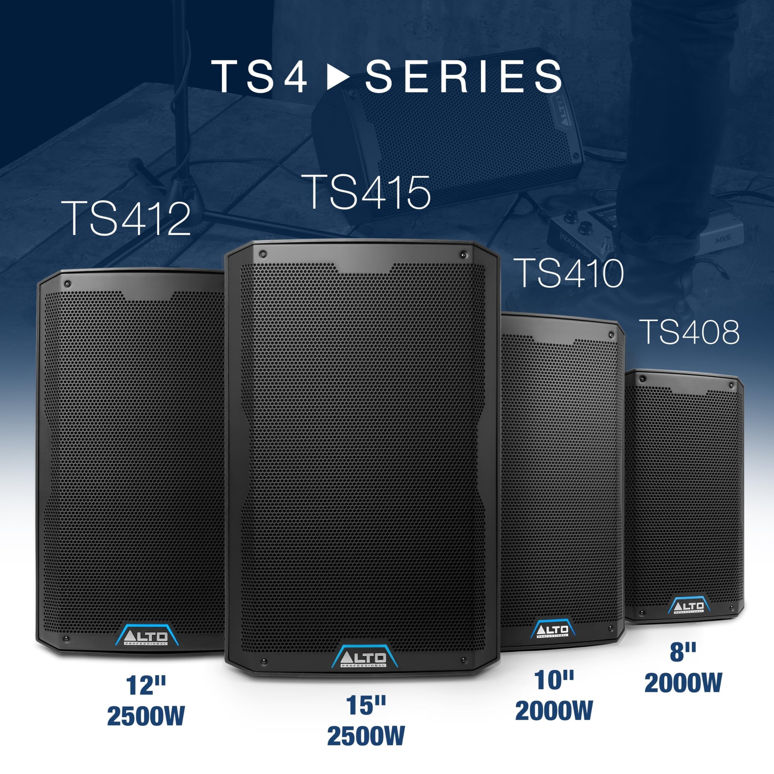 ALTO TS408 2000W 8" Aktywny Głośnik PA | 3‑Kanałowy Mikser, TWS Bluetooth, Łączenie Głośników, DSP i Sterowanie Aplikacją ALTO